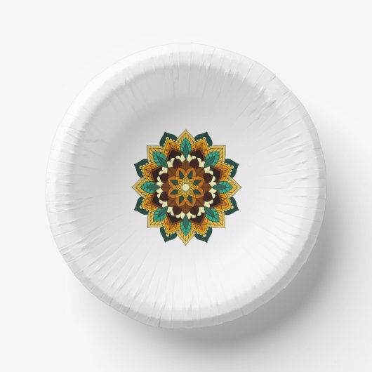 Mandala Pattern 02 in geel en geelbruin Bord (Voorkant)