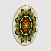 Mandala Pattern 02 in geel en geelbruin Ornament (voorkant)