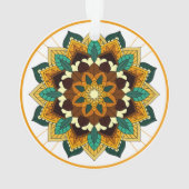 Mandala Pattern 02 in geel en geelbruin Ornament (achterkant)