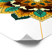 Mandala Pattern 02 in geel en geelbruin Poster (Hoek)
