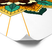 Mandala Pattern 02 in geel en geelbruin Poster (Hoek)