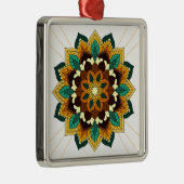 Mandala Pattern 02 in geel en tan Metaal Ornament (Rechts)