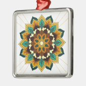 Mandala Pattern 02 in geel en tan Metaal Ornament (Links)