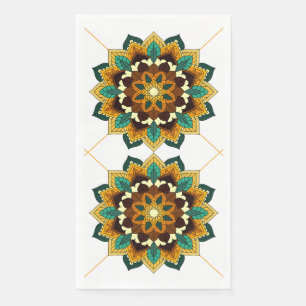 Mandala Pattern 02 in geel en tan Napkin Servet