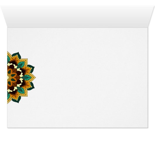 Mandala Pattern 02 in geel & tan (Binenzijde Horizontaal (Onderkant))