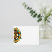 Mandala Pattern 02 in geel & tan Advieskaart (Staand voorkant)