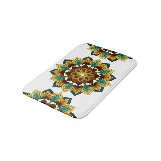 Mandala Pattern 02 in geel & tan Badmat (Gekanteld)