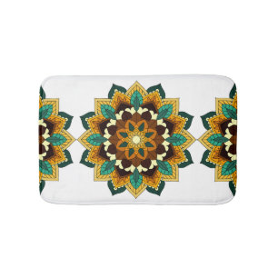 Mandala Pattern 02 in geel & tan Badmat