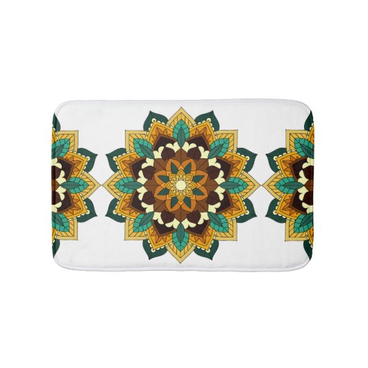 Mandala Pattern 02 in geel & tan Badmat (Voorkant)