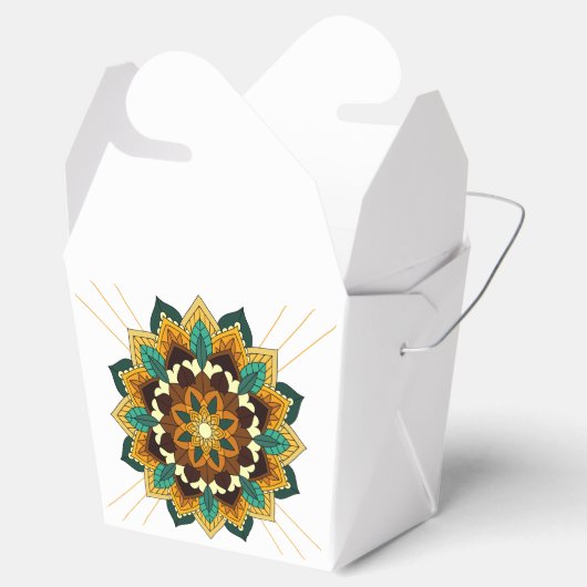 Mandala Pattern 02 in geel & tan Bedankdoosjes (Geopend)