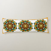 Mandala Pattern 02 in geel & tan Body Cushion Lichaamskussen (Achterkant)