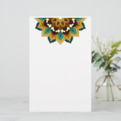Mandala Pattern 02 in geel & tan Briefpapier (Staand voorkant)