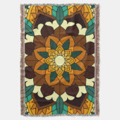 Mandala Pattern 02 in geel & tan Deken (Voorkant Verticaal)