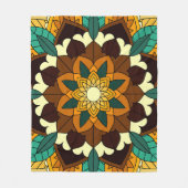 Mandala Pattern 02 in geel & tan Fleece Deken (Voorkant)