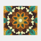 Mandala Pattern 02 in geel & tan Fleece Deken (Voorkant (Horizontaal))