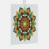 Mandala Pattern 02 in geel & tan Glas Ornament (Voorkant Rechts)