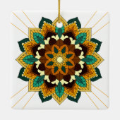 Mandala Pattern 02 in geel & tan Keramisch Ornament (Achterkant)