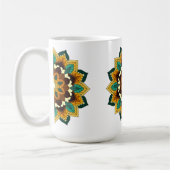 Mandala Pattern 02 in geel & tan koffie Mok (Links)