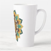 Mandala Pattern 02 in geel & tan Latte Mok (Rechts)