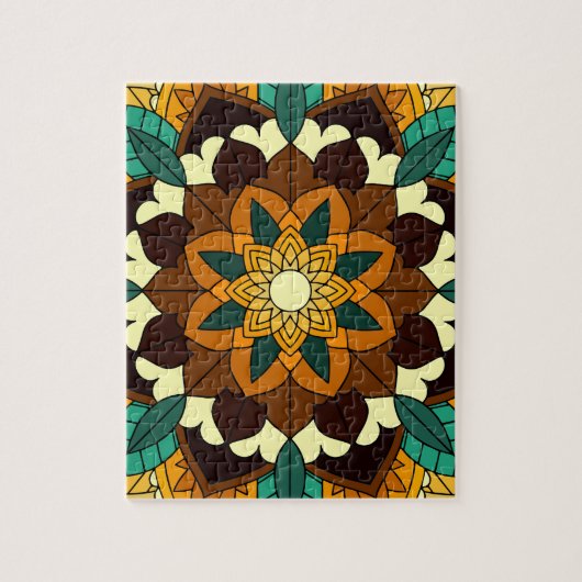 Mandala Pattern 02 in geel & tan Legpuzzel (Verticaal)