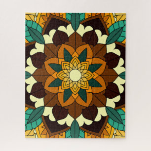 Mandala Pattern 02 in geel & tan Legpuzzel