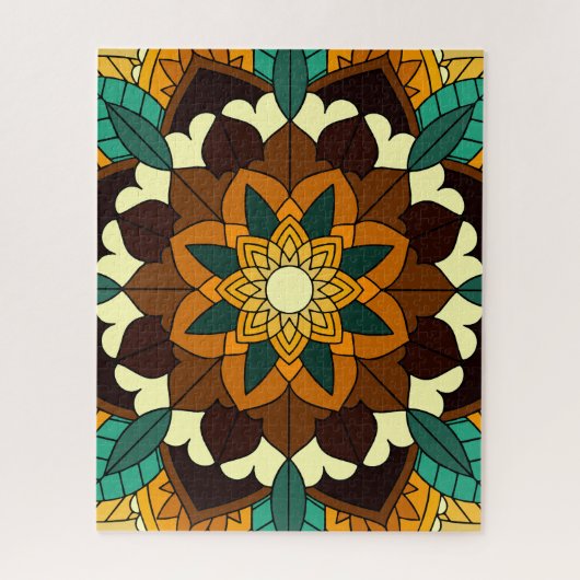 Mandala Pattern 02 in geel & tan Legpuzzel (Verticaal)