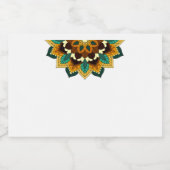 Mandala Pattern 02 in geel & tan Likeurfles Etiket (Enkel label)