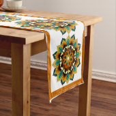 Mandala Pattern 02 in geel & tan Long Table Runn Lange Tafelloper (Voorbeeld)