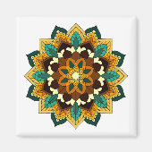 Mandala Pattern 02 in geel & tan Magneet (Voorkant)