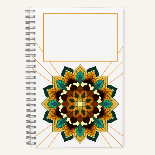 Mandala Pattern 02 in geel & tan Notitieboek (Voorkant)