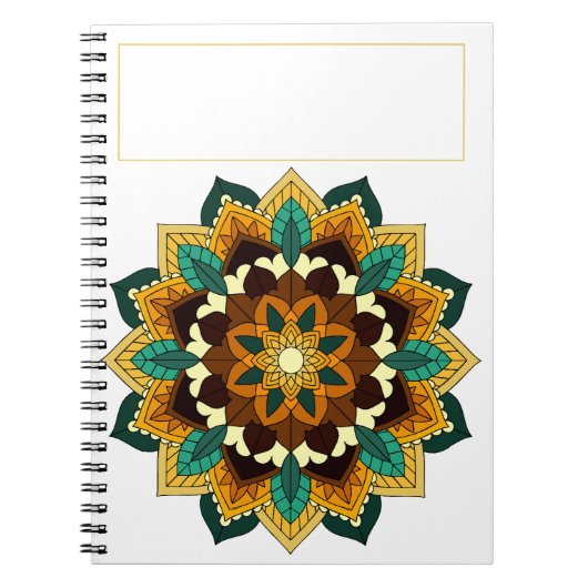 Mandala Pattern 02 in geel & tan Notitieboek (Voorkant)