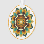 Mandala Pattern 02 in geel & tan Ornament (voorkant)