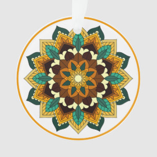 Mandala Pattern 02 in geel & tan Ornament