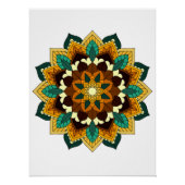 Mandala Pattern 02 in geel & tan Perfect Poster (Voorkant)
