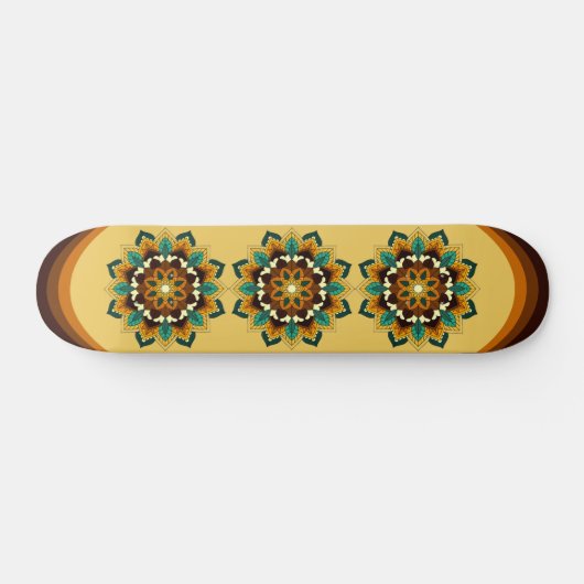 Mandala Pattern 02 in geel & tan Persoonlijk Skateboard (Horizontaal)