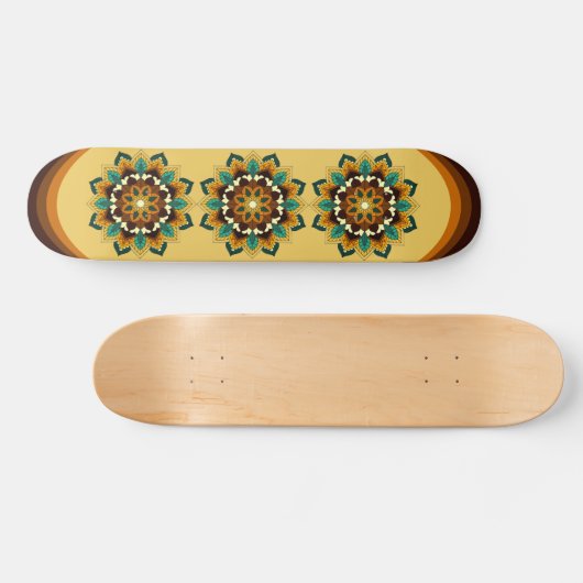 Mandala Pattern 02 in geel & tan Persoonlijk Skateboard (Horizontaal)