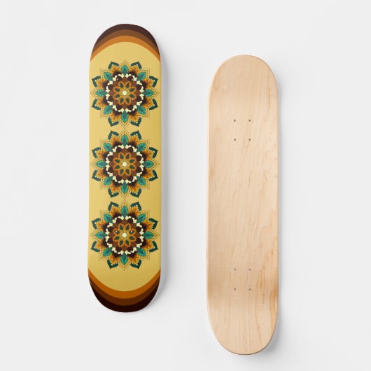 Mandala Pattern 02 in geel & tan Persoonlijk Skateboard (Voorkant)