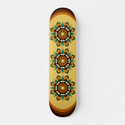 Mandala Pattern 02 in geel & tan Persoonlijk Skateboard (Voorkant)