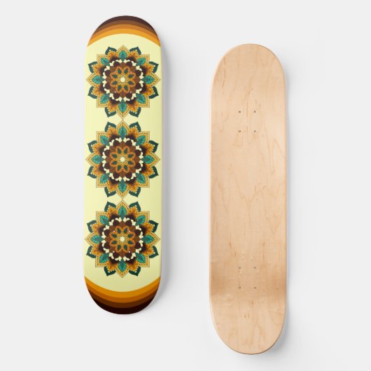 Mandala Pattern 02 in geel & tan Persoonlijk Skateboard (Voorkant)