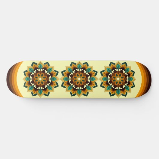 Mandala Pattern 02 in geel & tan Persoonlijk Skateboard (Horizontaal)