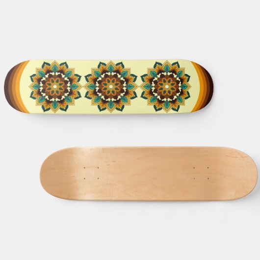 Mandala Pattern 02 in geel & tan Persoonlijk Skateboard (Horizontaal)