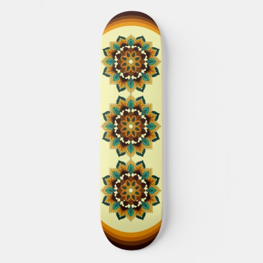 Mandala Pattern 02 in geel & tan Persoonlijk Skateboard (Voorkant)