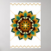 Mandala Pattern 02 in geel & tan Poster (Voorkant)