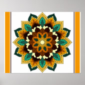 Mandala Pattern 02 in geel & tan Poster (Voorkant)