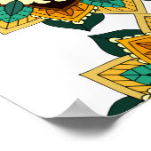 Mandala Pattern 02 in geel & tan Poster (Hoek)