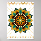 Mandala Pattern 02 in geel & tan Poster (Voorkant)