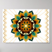 Mandala Pattern 02 in geel & tan Poster (Voorkant)