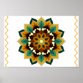 Mandala Pattern 02 in geel & tan Poster (Voorkant)