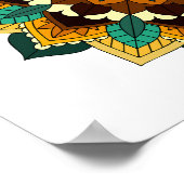 Mandala Pattern 02 in geel & tan Poster (Hoek)