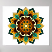 Mandala Pattern 02 in geel & tan Poster (Voorkant)